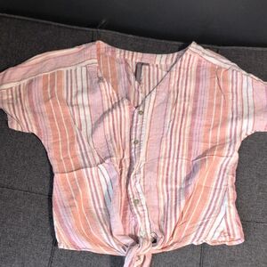 Striped Button-Up Blouse